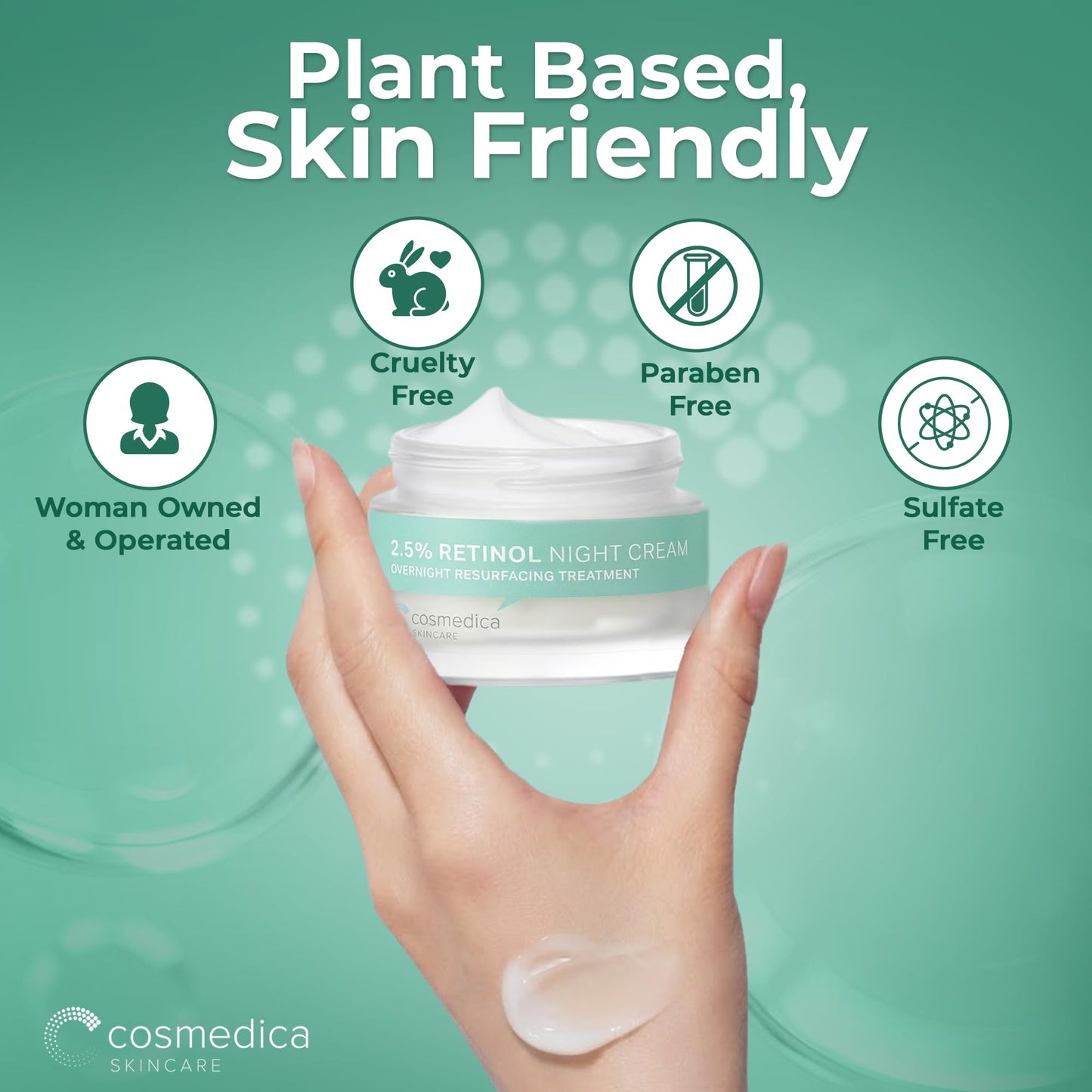 Cosmedica Skincare Retinol Night Cream – Anti Aging Face Moisturizer with Retinol (Vitamin A) & Hyaluronic Acid – Wrinkle Repair Cream for Acne, Fine Lines & Dark Spots – Night Cream for Face, 1.7 oz