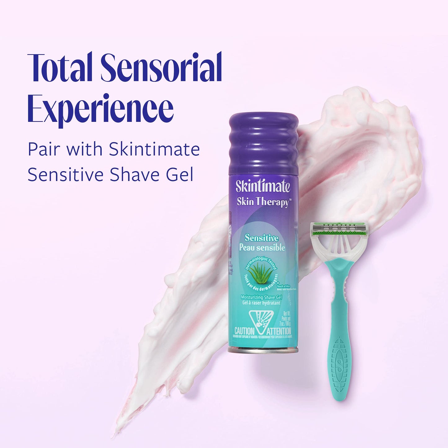 Skintimate 3 Blade Disposable Razor, Sensitive Skin, 4 Count (Pack of 3) - Packaging May Vary