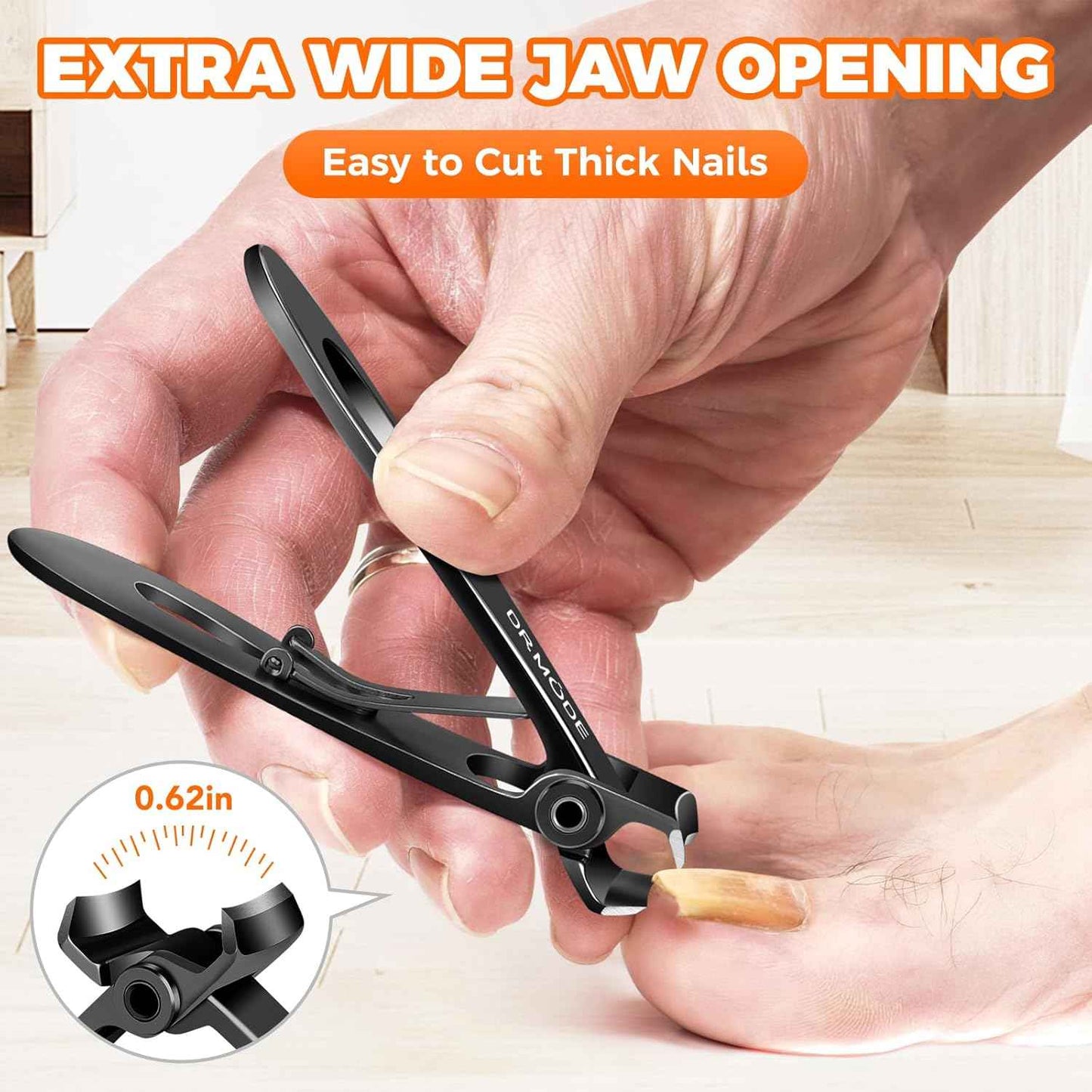 Large Toenail Clippers for Thick Nails - Podiatrist-Approved Slanted Design for Seniors