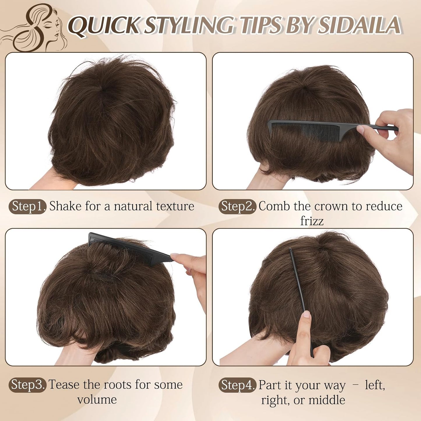 Pixie Cut Wig - Human Hair Short Wig with Bangs for Black Women | Natural Black Glueless Layered Style