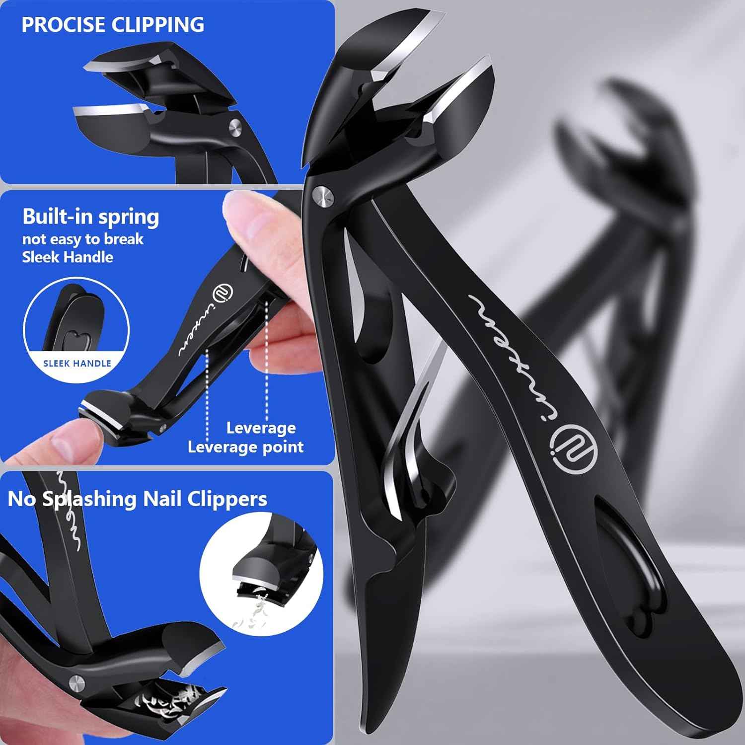 Heavy Duty Toenail Clippers for Thick Nails | Ergonomic Angled Nail Cutter for Seniors & Adults
