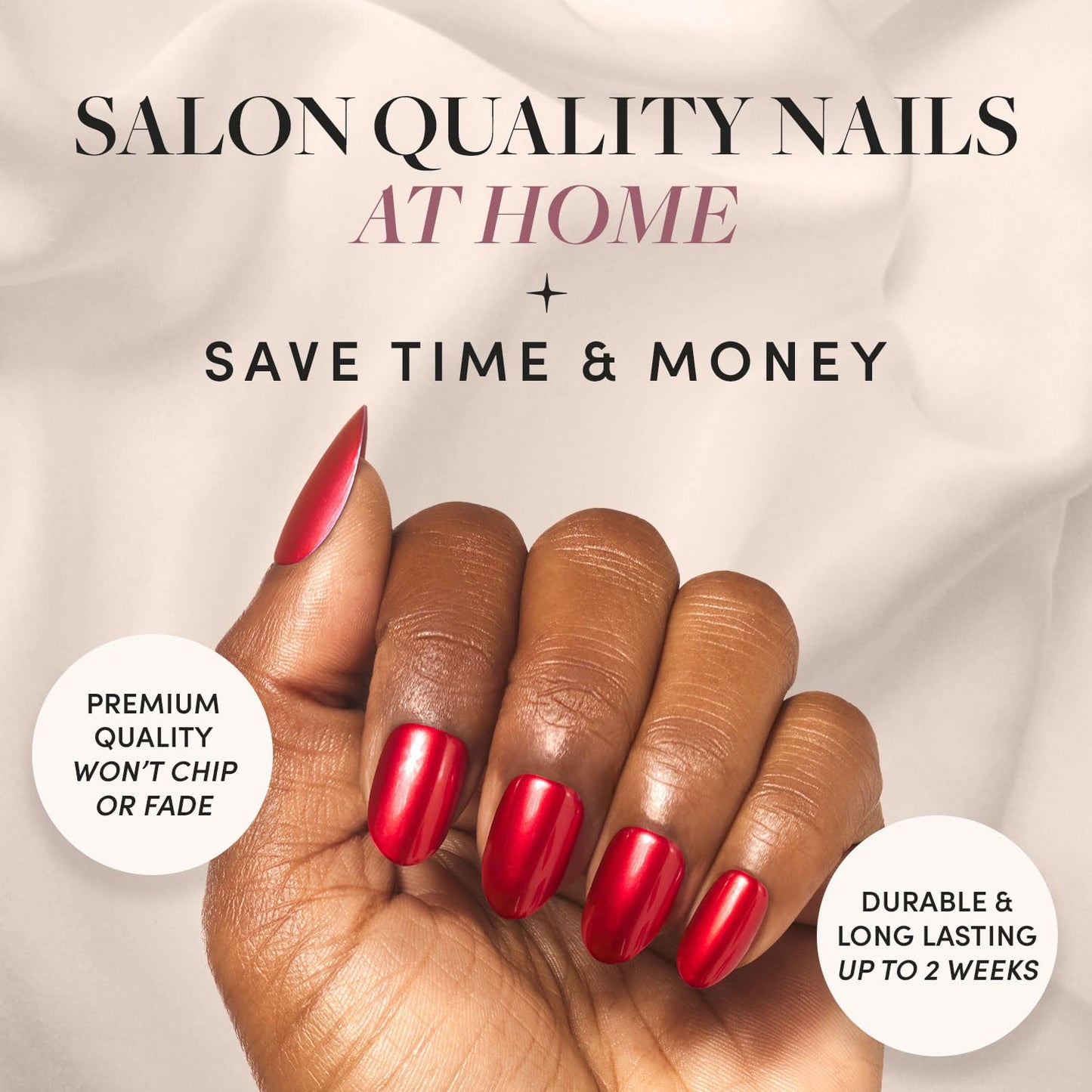 Press-On Nails Bundle - Berry Maroon & Cherry Glaze | Short Round Opaque Red False Nails