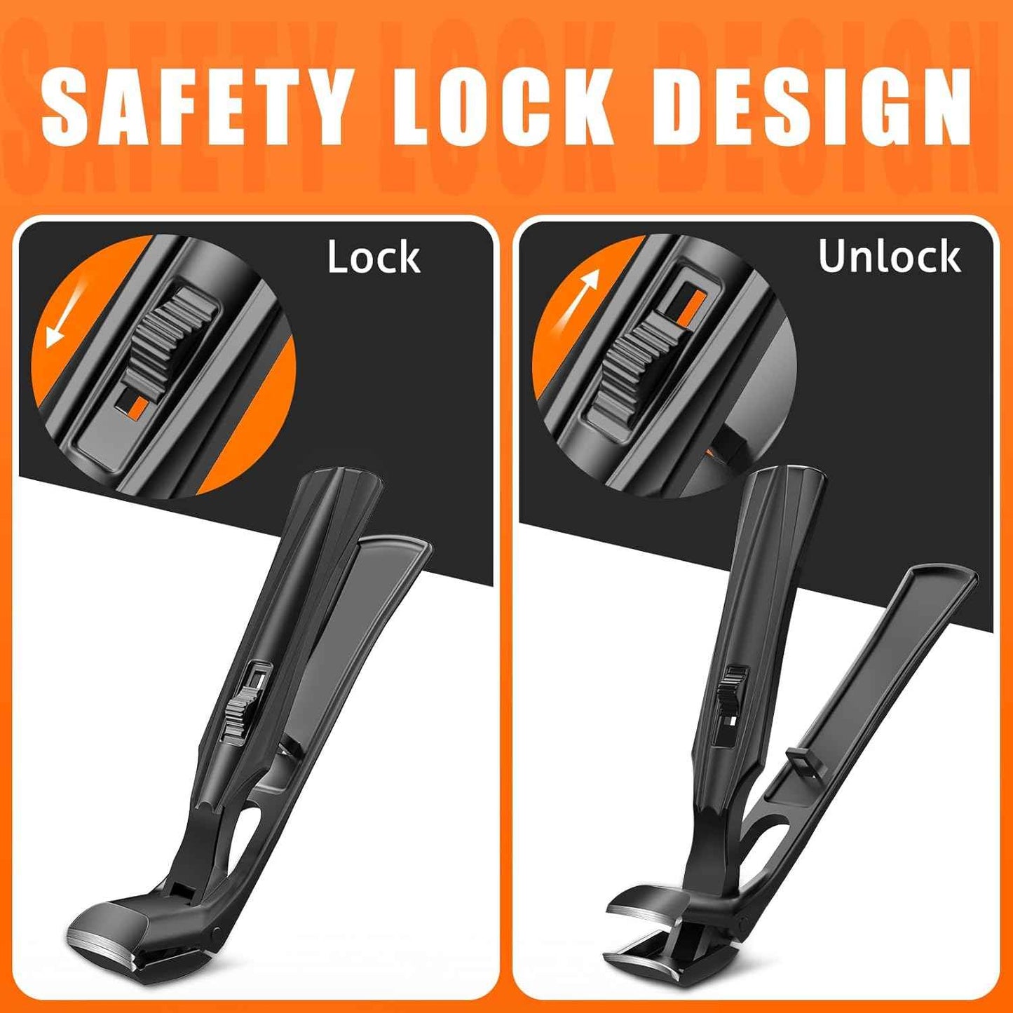 Heavy Duty Angled Toenail Clippers for Thick Nails - Wide Jaw & Catcher for Seniors
