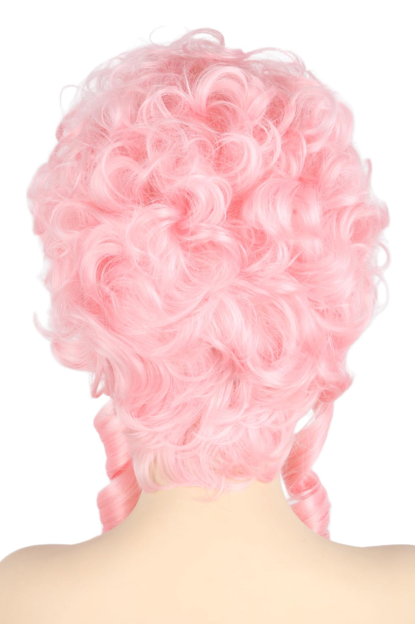 Topcosplay Pink Powdered Beehive Drag Queen Wig for Women Girl Bouffant Baroque Renaissance Wigs Short Curly