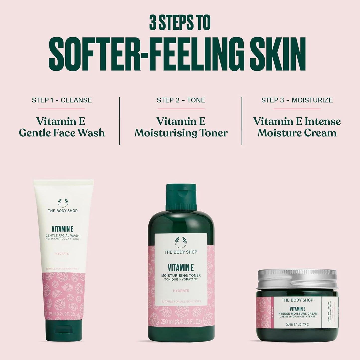 Vitamin E Intense Moisturizer - Hydrating Cream with Hyaluronic Acid for Dry Skin | 1.7 Oz Vegan Formula
