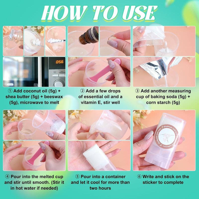 DIY Deodorant Making Kit - Aluminum-Free Antiperspirant with Shea Butter & Coconut Oil | Natural Vanilla & Lavender Scents