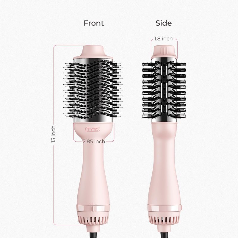 TYMO Hair Dryer Brush Blow Dryer Brush in One, 4 in 1 Ionic Hairdryer and Styler Volumizer with Oval Titanium Barrel, Hot Air Straightener for Smooth Frizz-Free Blowout, Pink, 2.85 Inch