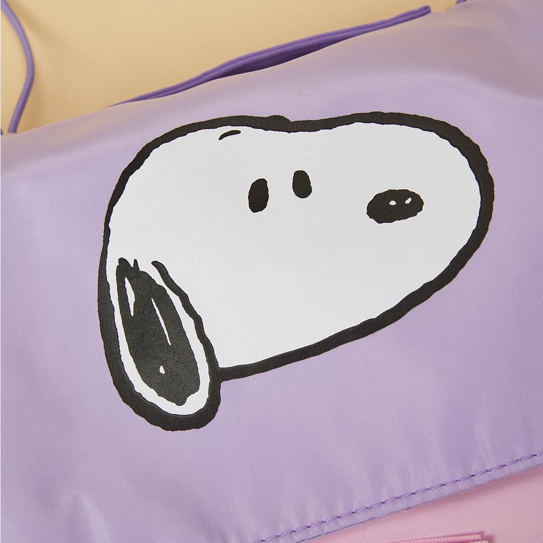 MINISO Snoopy Colorful Life Collection Foldable Makeup Bag Cosmetic Bag Waterproof Large Roll-Up Portable Travel Organizer For Women Girls (Purple)
