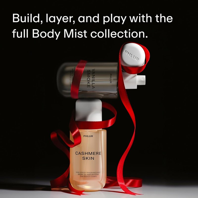 PHLUR Cashmere Skin Body Mist - Almond, Vanilla & Cream Perfume Spray | 8 Fl Oz, Luxurious Hair & Body Fragrance
