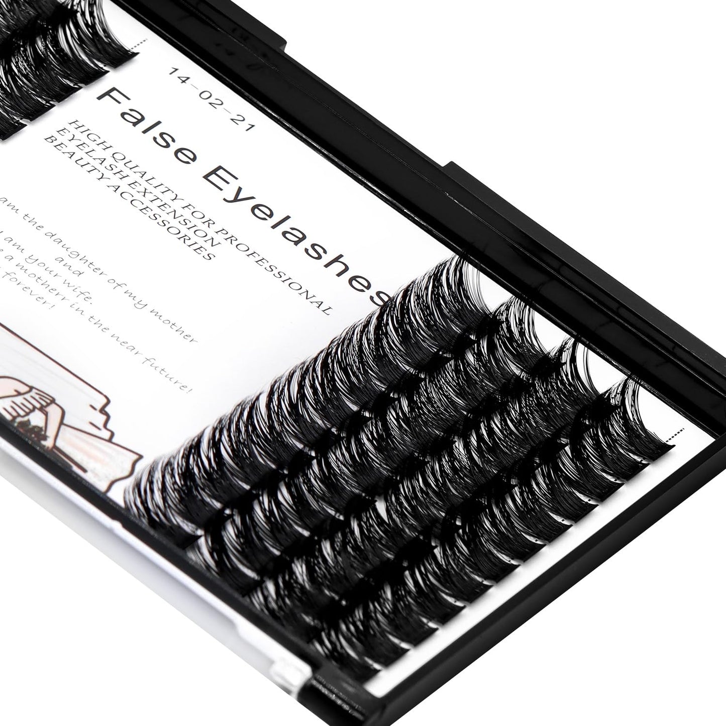 Bodermincer 84 Clusters D Curl Wide Cluster False Eyelash Volume Lashes Natural Eyelashes Set DIY Eyelash Extension 3D Effect Glue Bonded Band Individual Lash Home Eyelash Extension (10MM)