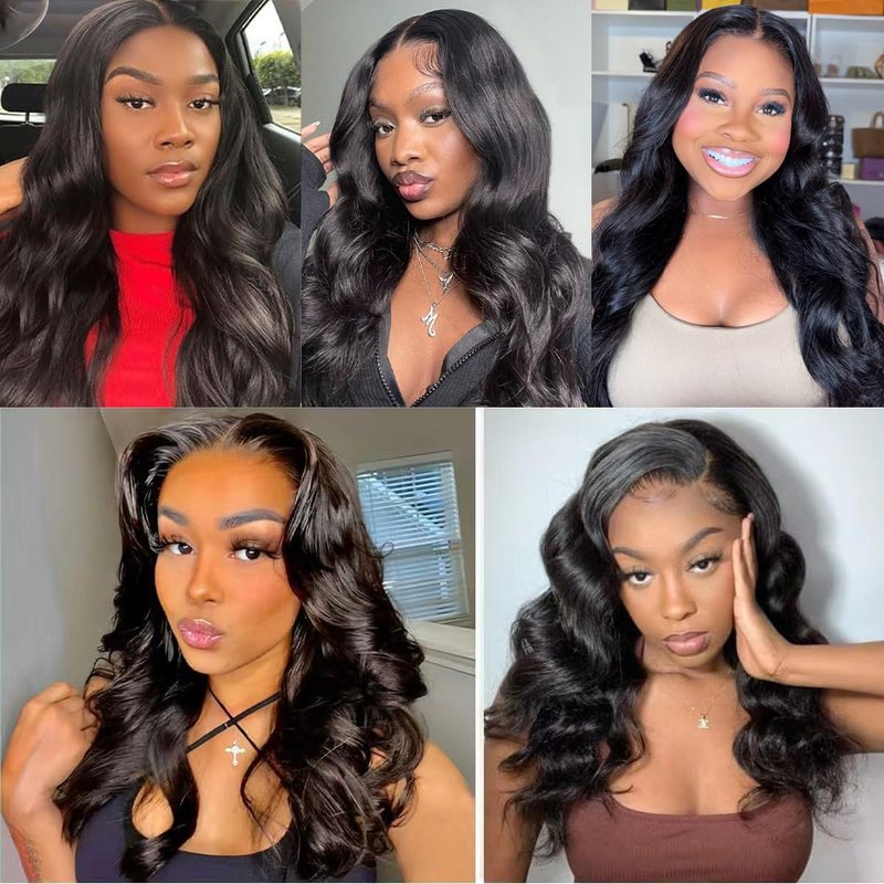 Human Hair Bundles Body Wave 10 12 14 Inch 100% Unprocessed Brazilian Body Wave 3 Bundles Human Hair Extensions for Women Quick Weave Natural Color