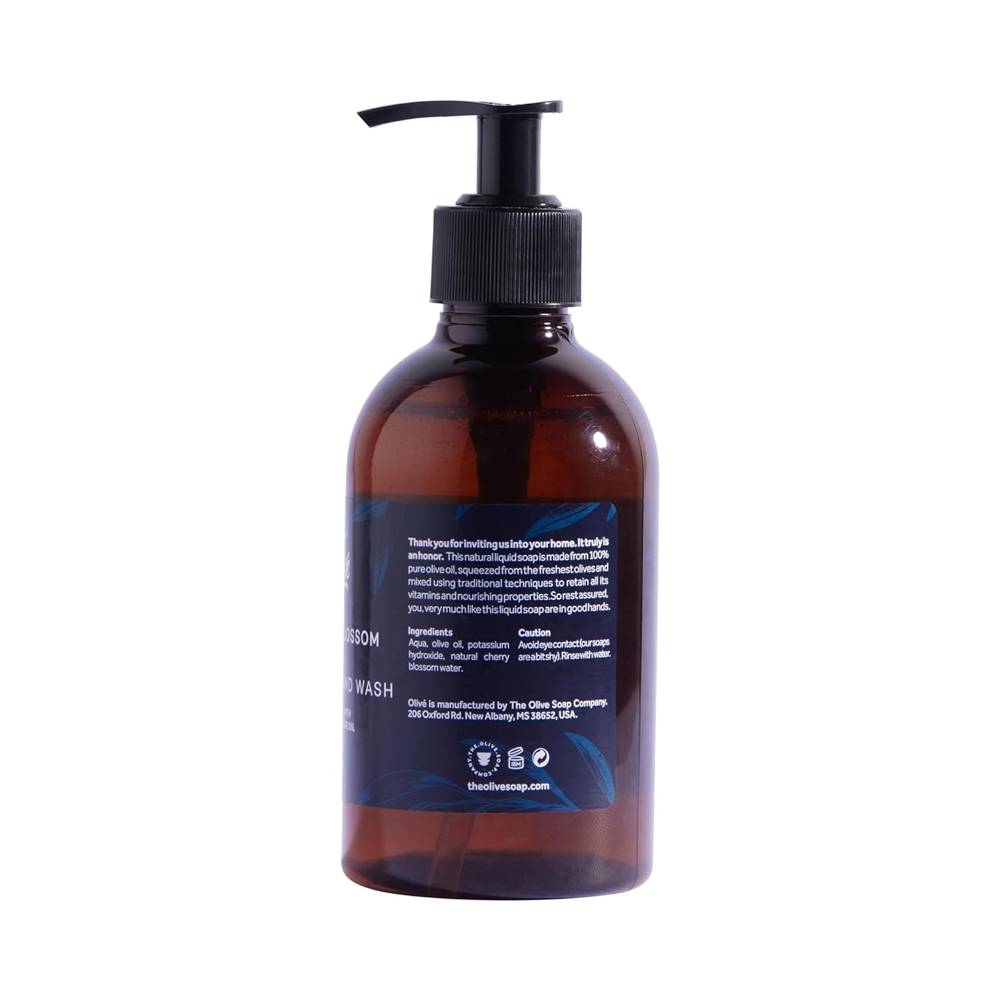 Cherry Blossom Olive Oil Hand Wash - 100% Pure, Natural Hydrating Soap | 300ml Pump for Soft, Healthy Hands