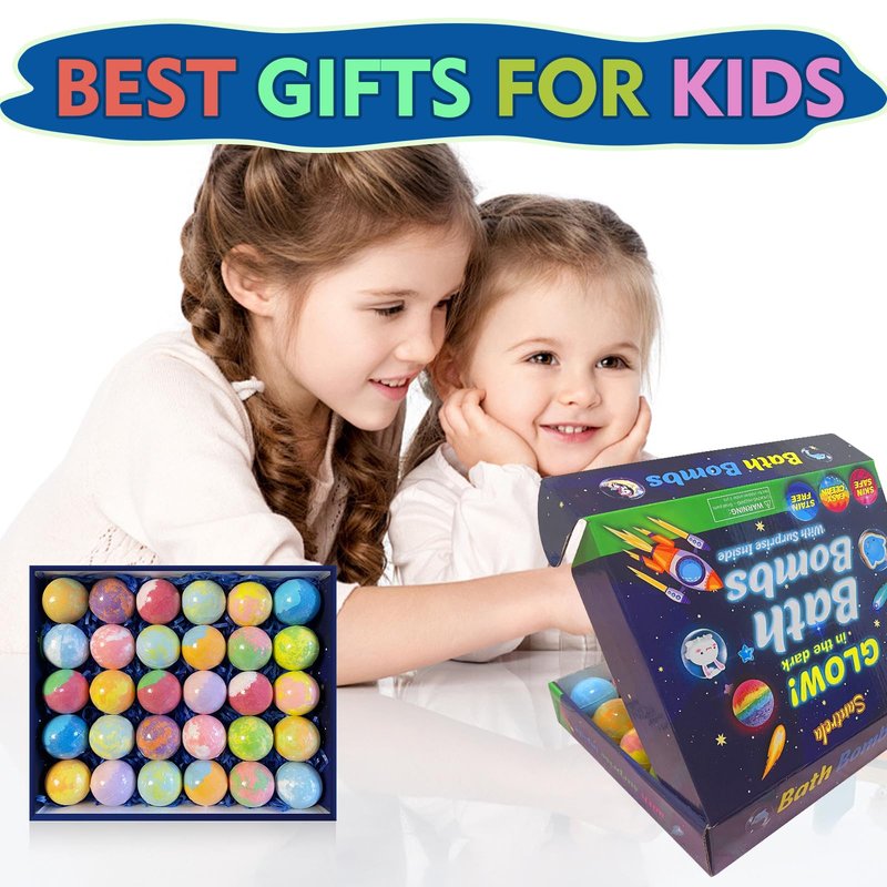 Bath Bombs for Kids with Surprise Inside, 30 Pack Kids Bath Bombs with Toys Glow in The Dark, Child-Safe Colorful Bubble Fizz Bath Ball Gift Set for Easter Egg, Birthday,Christmas