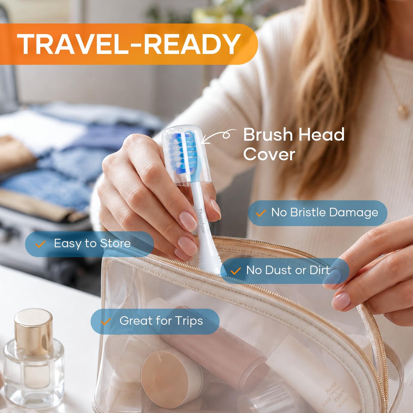 Replacement Toothbrush Heads for Phillips Sonicare, Compatible with Click-On Toothbrushes Including 2 Series Plaque Control,3 Series Gum Health, DiamondClean & FlexCare,8-Pack (Blue)