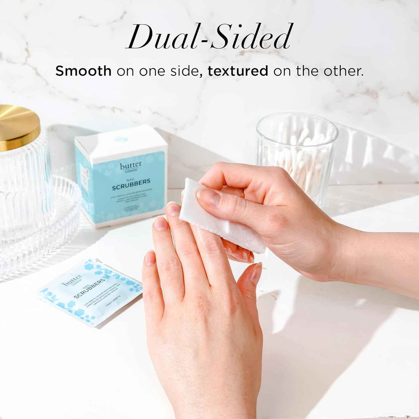 Butter LONDON 2-in-1 Nail Polish Remover Pads - Travel-Friendly Gel Scrubbers, Cruelty-Free