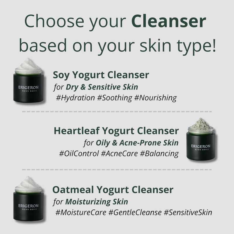 ERIGERON Heartleaf Facial Cleanser, Face Mask, Greek Yogurt Cleanser, Soothing, Deep Pore Scrubber & Face Wash with Green Tea, Blackhead Remover, Korean Skin Care (3.38 fl.oz.)