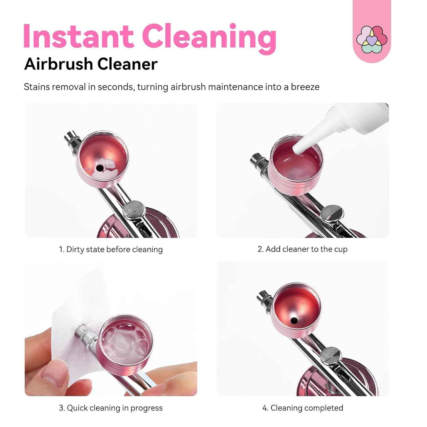 Airbrush Gel Nail Polish & Cleaner Set - SAVILAND Instant Cleaning Solution