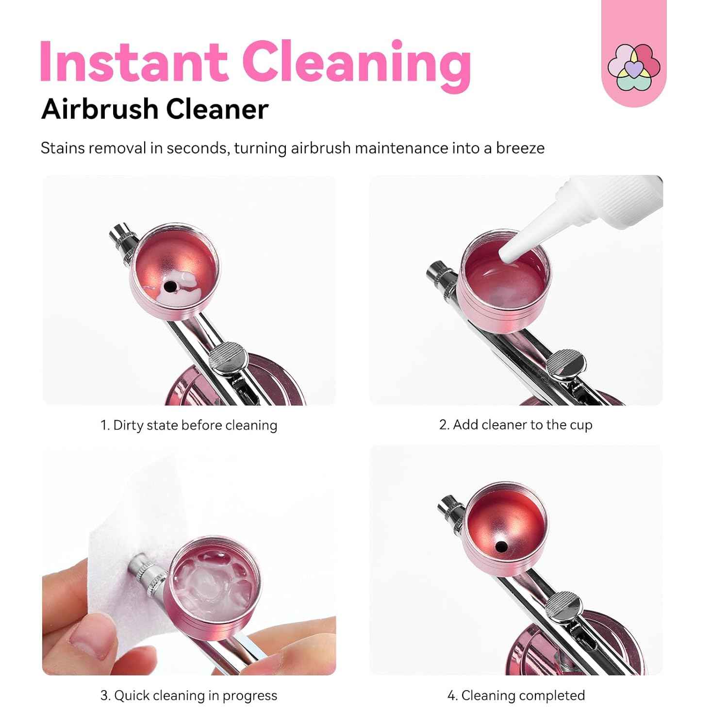 Airbrush Gel Nail Polish & Cleaner Set - SAVILAND Instant Cleaning Solution