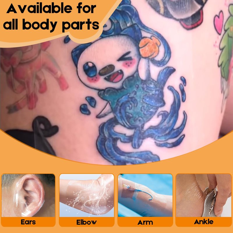 Tattoo Aftercare Bandage 30pcs - 5.9 * 3.9 Inch Waterproof Tattoo Film Recovery Protective Shield, Transparent Adhesive Second Skin Bandages for Tattoo Healing Tattoo Supplies