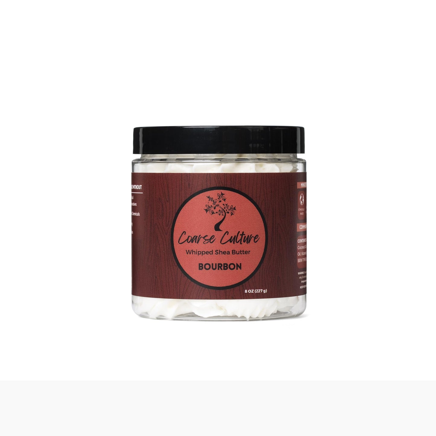 Coarse Culture 100% Vegan Whipped Shea Butter (Unscented) Nourish Skin + Strengthen Hair, Pack of 1, 8 fluid_ounces