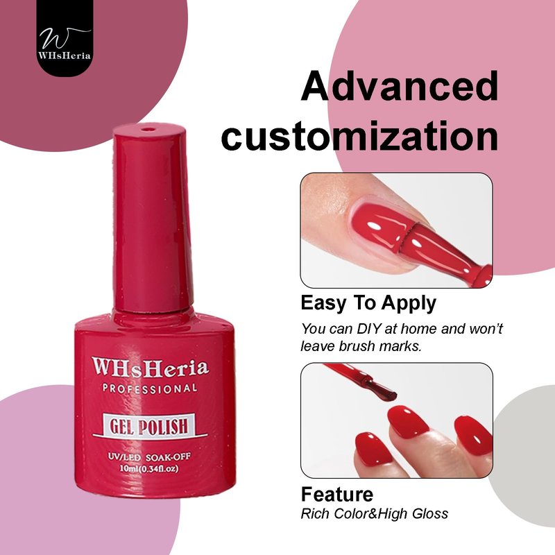 WHsHeria TPO Free Jelly Translucent Gel Nail Polish Set,6pcs 10ml Red Pink Purple Milk White Long-lasting Soak off UV Light Suit Give It to Women as a Gift for Daily Life at Home (119-C)