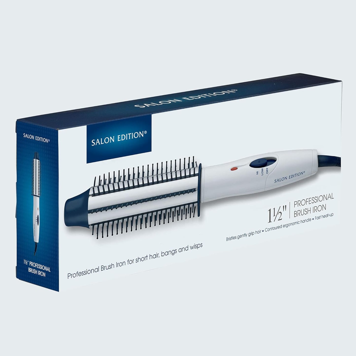 Hair Styling Brush Iron - Create Smooth 2nd Day Styles | 1.5-Inch Ceramic Barrel