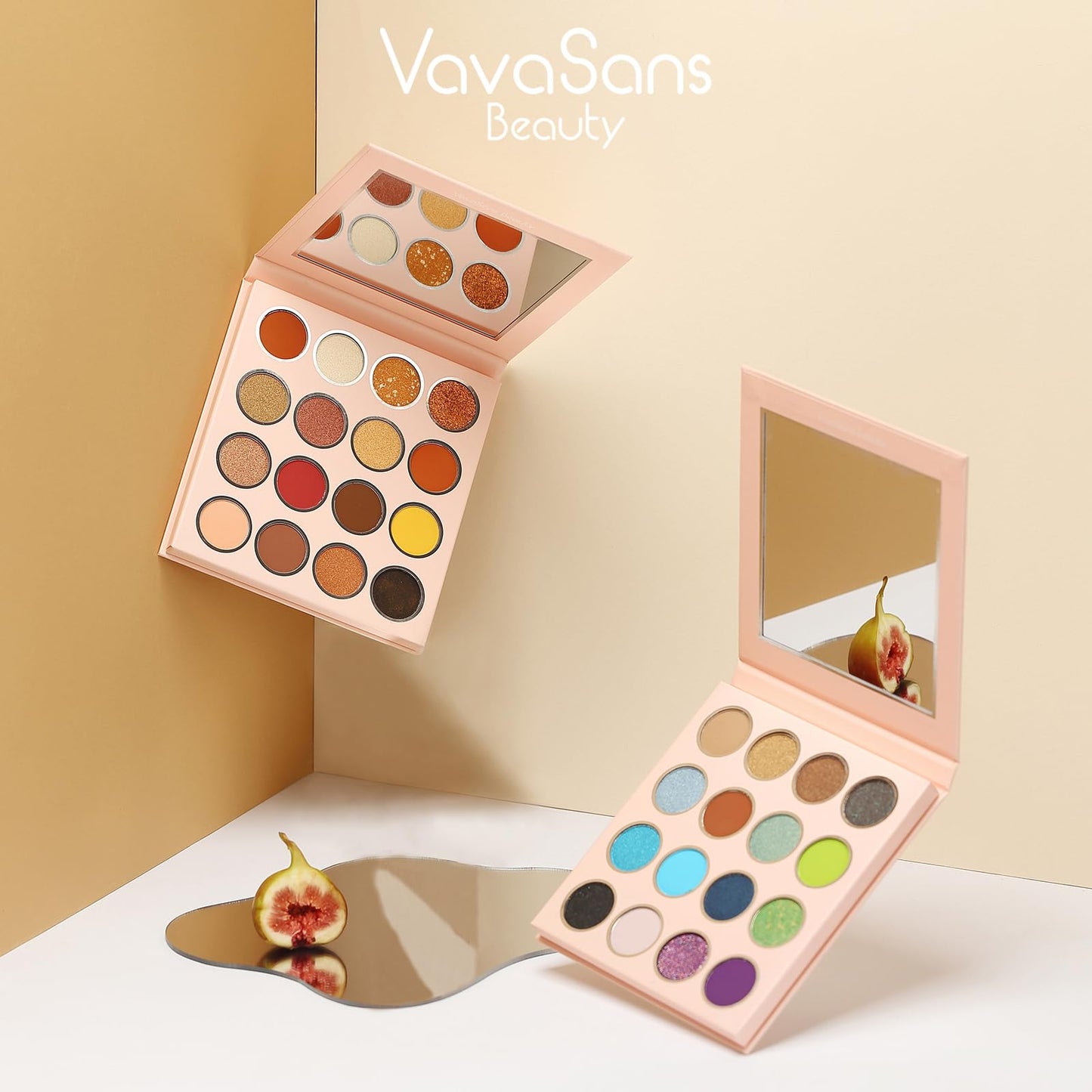 VavaSans Sunset Blvd Eyeshadow Palette 16 Colors Brown Nude Earth Tone Matte Glitter Shimmer Eye Shadow Long Lasting High Pigmented Blendable Smokey Eyeshadow Powder Makeup