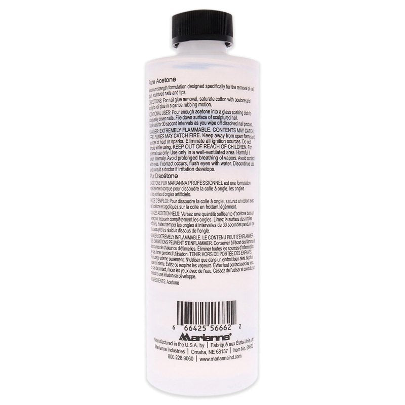 Pure Acetone Nail Polish Remover by Marianna for Women - 16 oz Nail Polish Remover