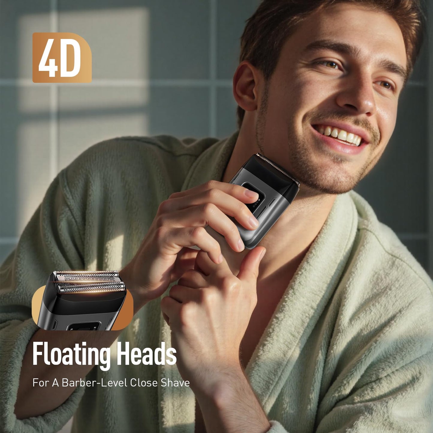 Scrorui Cordless Foil Shaver for Men: High-Speed 6000RPM