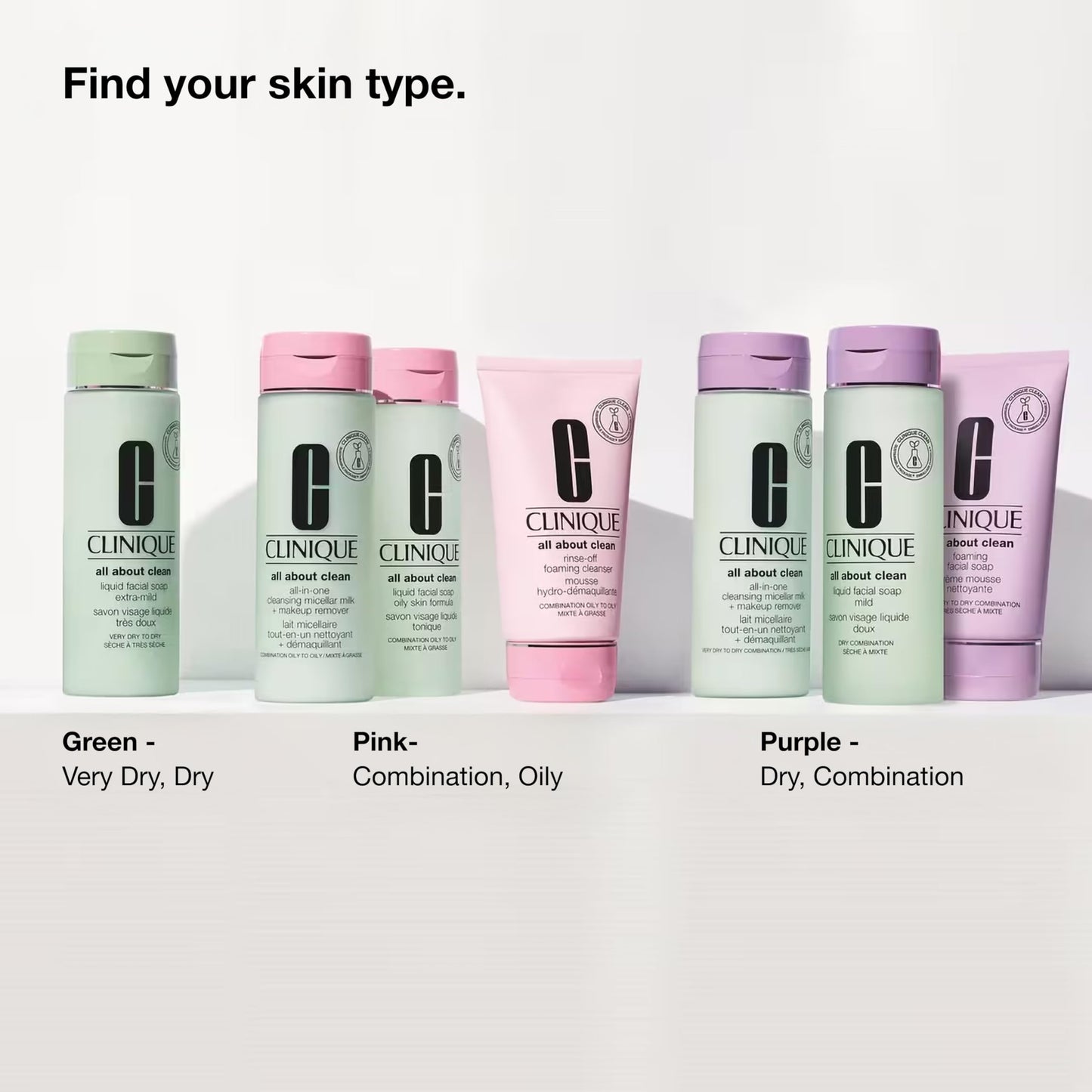 Clinique 3-Step All About Clean Liquid Gentle Facial Cleanser Soap For Dry Combination Skin | Type 2