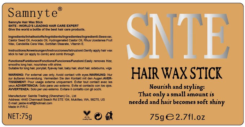 Slick Back Hair Brush & Hair Wax Stick Set | Frizz Control & Flyaway Smoothing for Sleek Styles