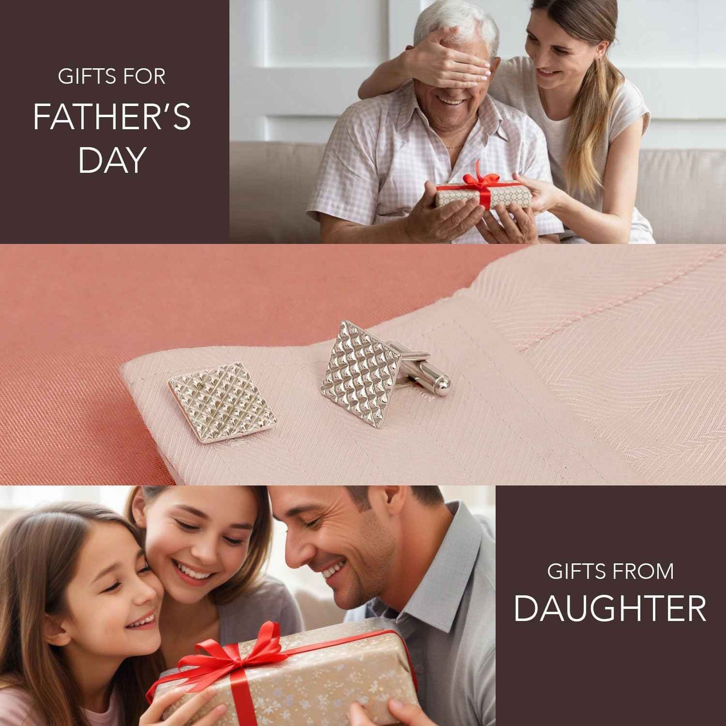 LeCalla 925 Sterling Silver Men's Square Geometric Style Cufflinks Marriage Wedding Gifts for Dad Father Groom Husband Friends