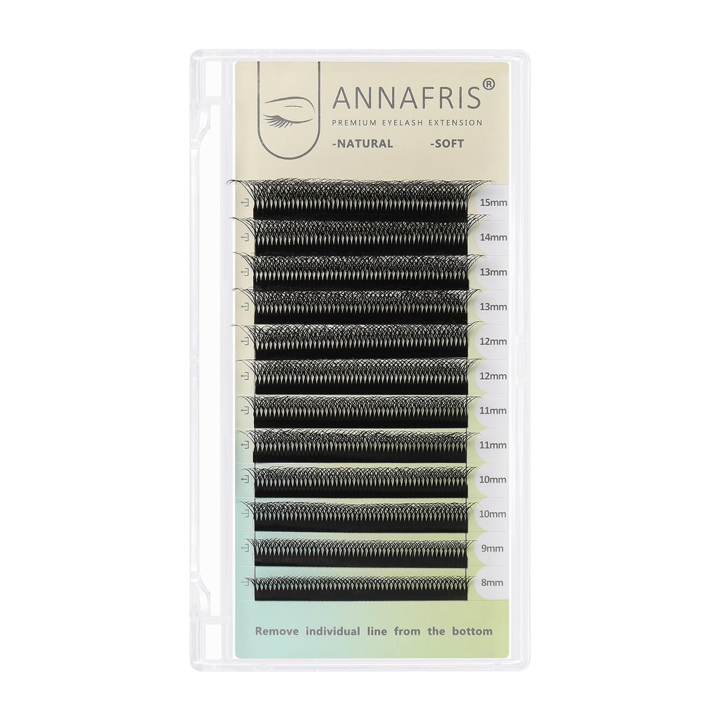 ANNAFRIS Double Tips 5D W Premade Fan Eyelash Extensions Volume Self Fanning False Lashes Faux Mink Matte Black Cluster Lash Extensions(0.07 D,8-15mm Mix)
