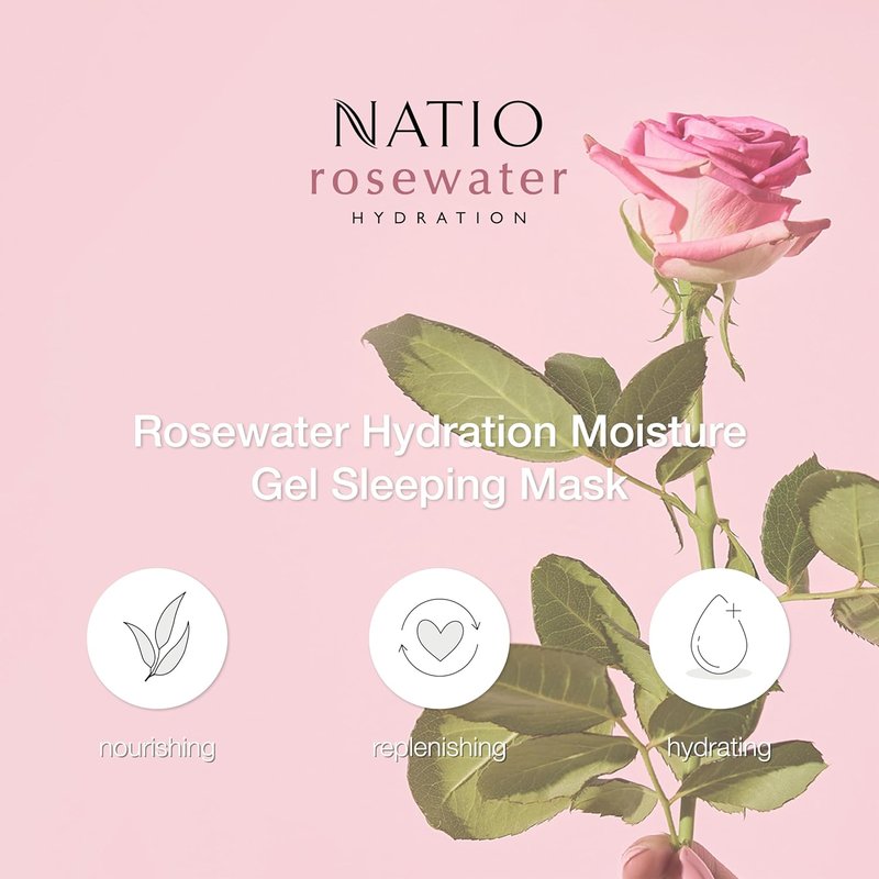 Rosewater Hydration Moisture Gel Sleeping Mask - Nourishing Night Cream for Overnight Hydration | 3.5 oz