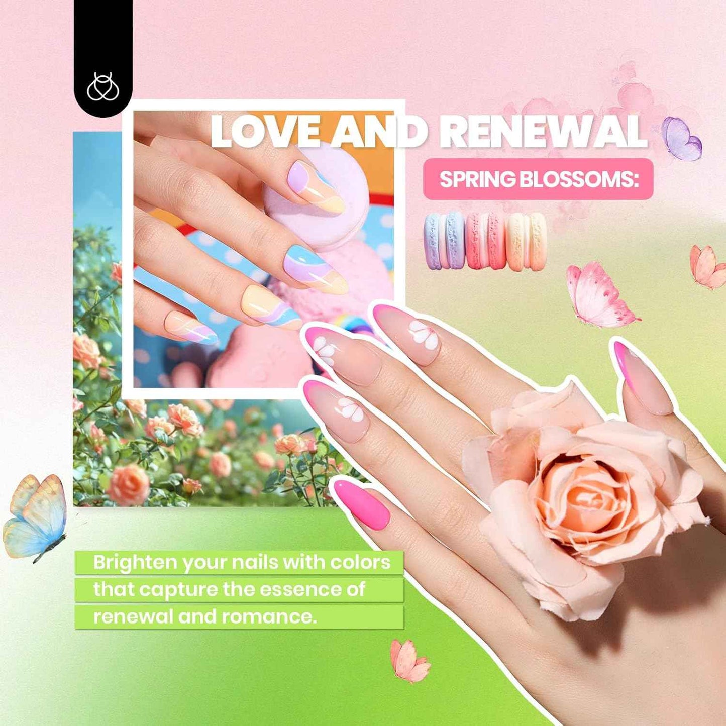 Beetles Gel Nail Polish Kit - 35 Colors + UV Light & 8 Chrome Powders for Stunning Nails