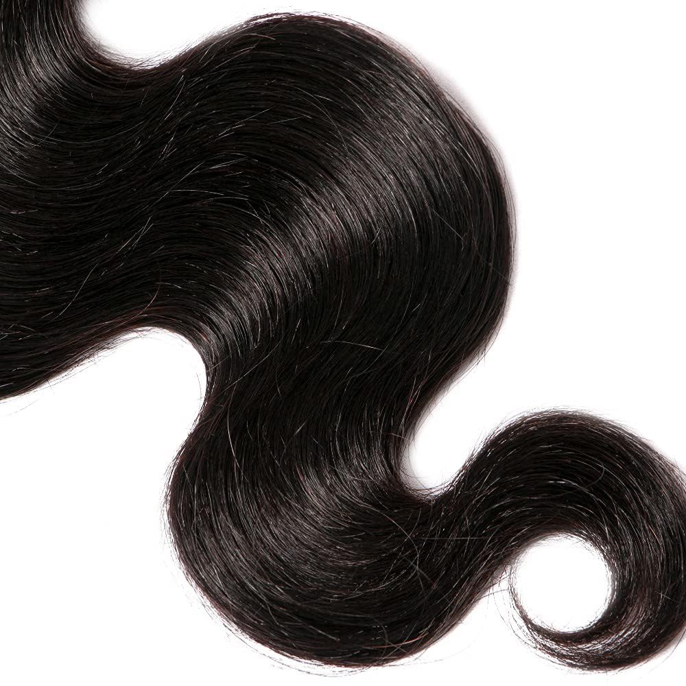 Body Wave Human Hair Bundles 26 Inch Body Single Bundle #1B Natural Black Human Hair Unprocessed Native Virgin Hair 100g Total Double Weft Crochet Human Hair Extensions for Women