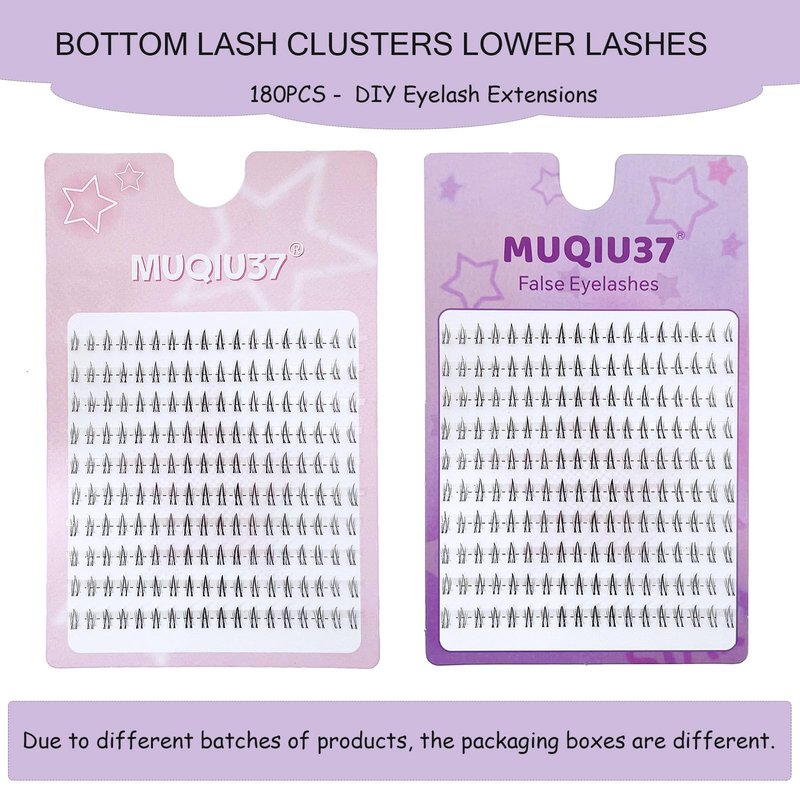Bottom Lash Clusters Lower Lashes DIY Eyelash Extensions 180PCS 7MM Wispy Natural Look Clear Band False Lashes Individual Bottom Fake Eyelashes (MQ201)