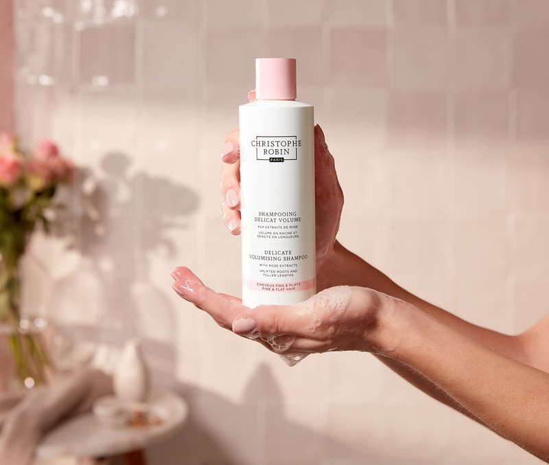 Christophe Robin Delicate Volumizing Shampoo With Rose Extracts for Thin, Fine, and Flat Hair 8.4 fl. oz