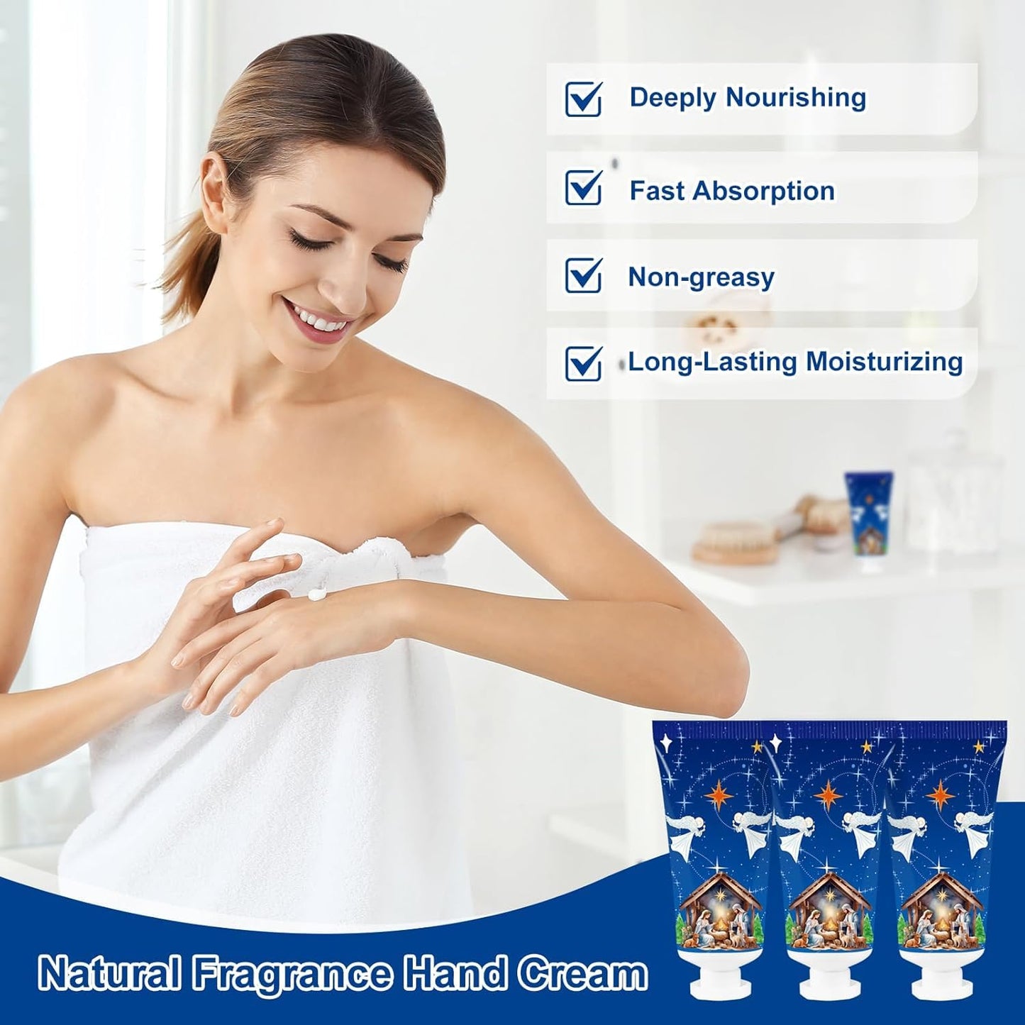 50 Pcs Christmas Hand Cream Set - Travel Size Winter Scented Lotion for Women & Girls - Unique Stocking Stuffers (Nutcracker)