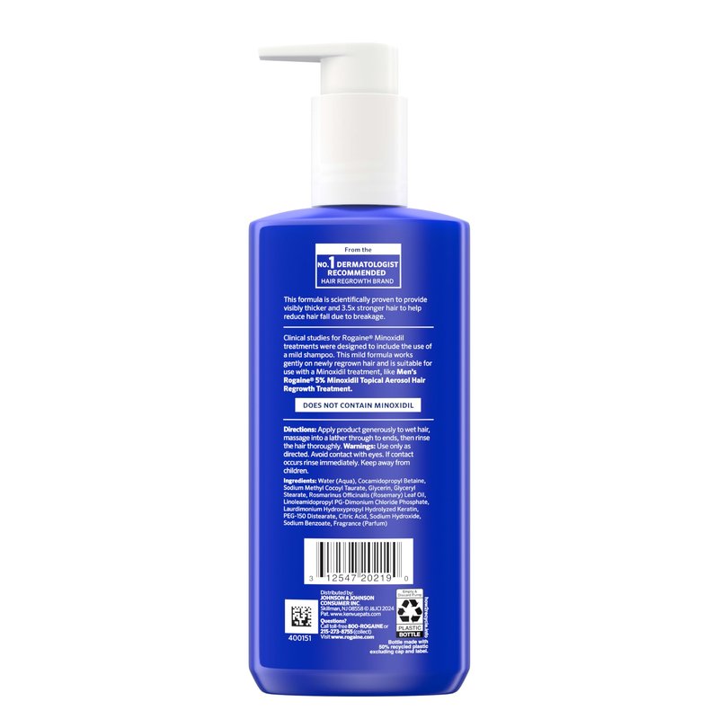 Rogaine Men's Thickening 2 in 1 Shampoo + Conditioner, Hair Thickening Shampoo & Conditioner with Rosemary Oil, Keratin & Citric Acid Leaves Hair Visibly Thicker, Not Minoxidil, 8.4 fl. oz
