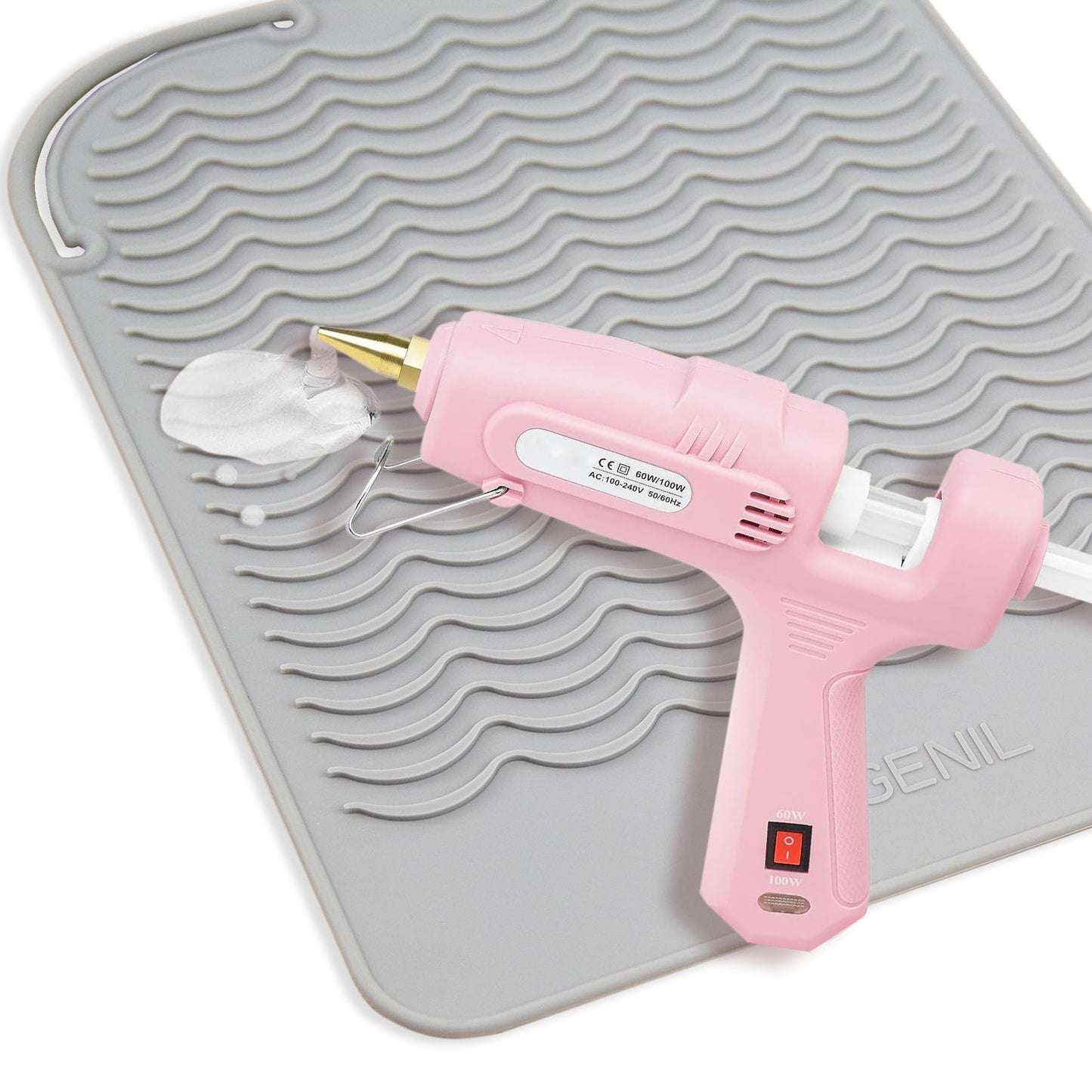 ANGENIL Large Heat Resistant Silicone Mat for Hot Hair Tools with Flat Iron Hair Straightener and Curling Irons Travel Essentials, Anti-scalding Accessories Pad Hot Tool Mat, Size 11.02" x 7.9"