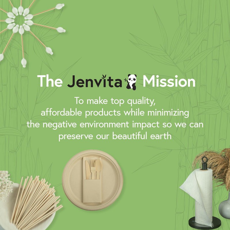 Jenvita 100% Bamboo Swabs for Ears (1000-Pack) - Safety Cotton Swabs for Baby & Personal Care | Safe, Organic Bamboo Baby Ear Cleaner | FSC Certified & Hypoallergenic, Made for All Ages & Pets