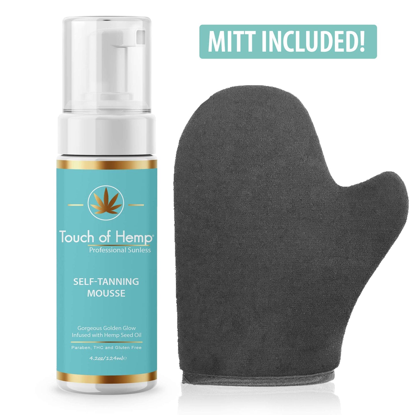 Touch of Hemp Premium Self-Tanning Mousse | Sunless Streak Free Self-Tanner Foam | Instant Color Quick Drying | Professional Formula | Natural Golden Tan| The Best Self Tanner (Original)