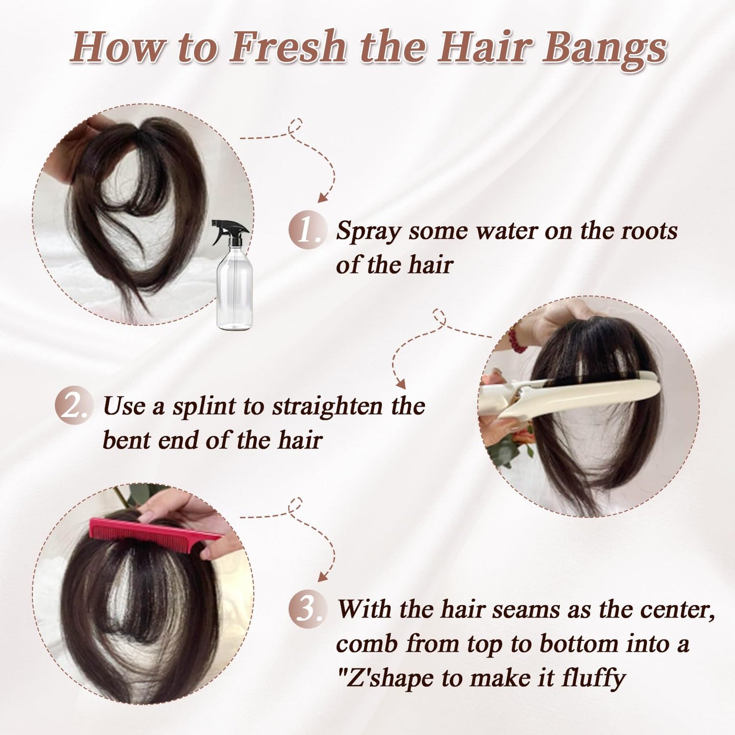 Molefi Human Hair Toppers for Women Real Human Hair,360°3D Cover Topper for Adding Volume 10 Inch Clip in Bangs for Daily Use