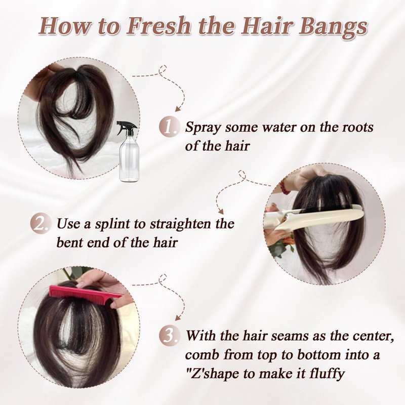 Molefi Human Hair Toppers for Women Real Human Hair,360°3D Cover Topper for Adding Volume 10 Inch Clip in Bangs for Daily Use