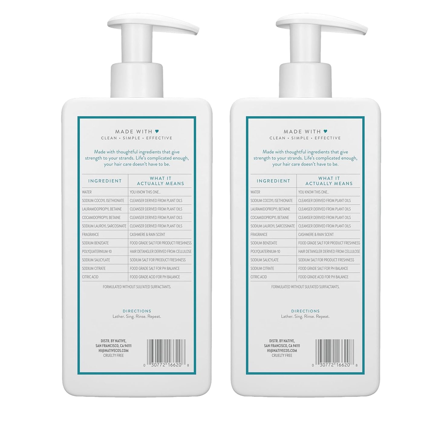 Native Cashmere 2-in-1 Shampoo & Conditioner Set - 16.5 fl oz | Moisturizing & Nourishing Formula