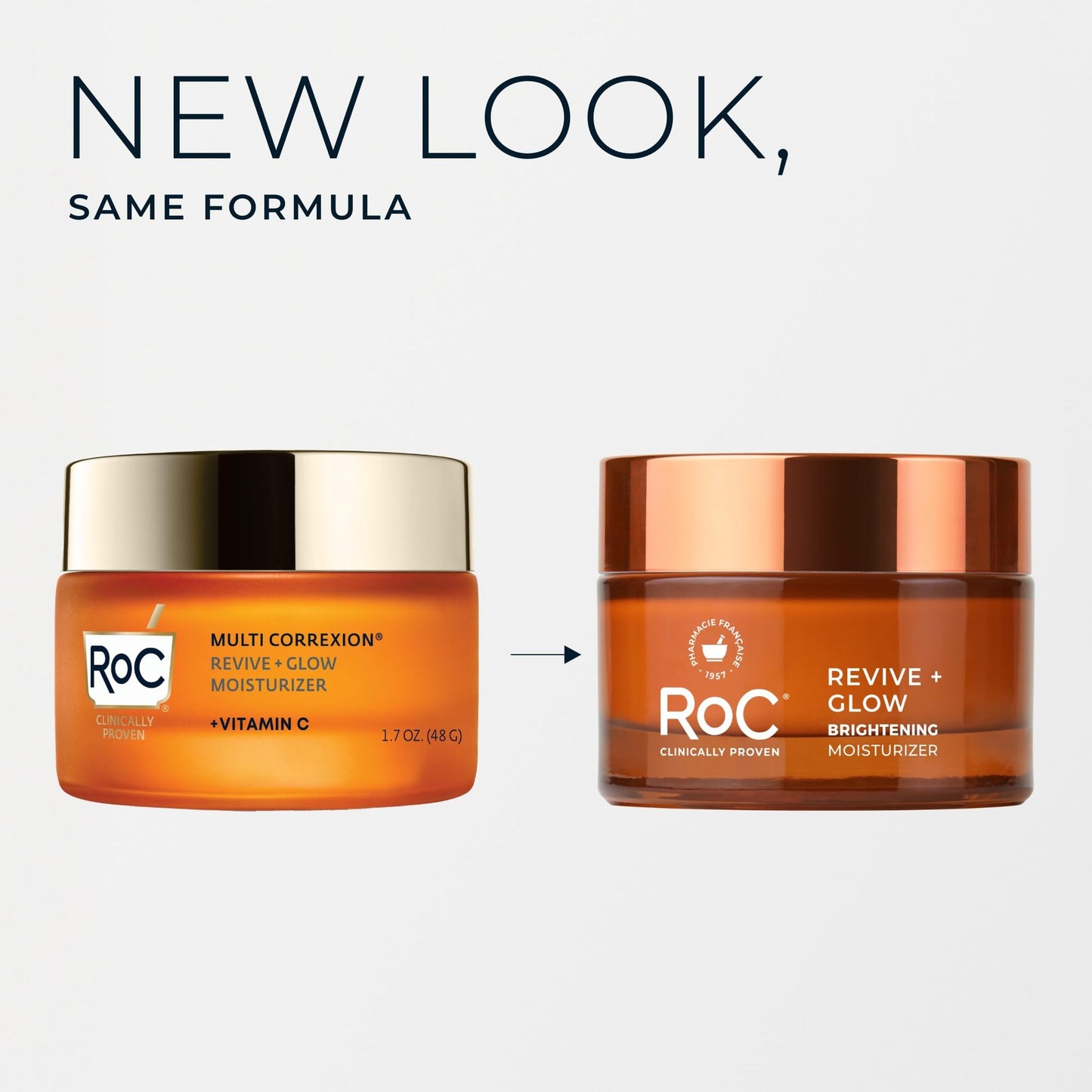 RoC Multi Correxion Revive + Glow 10% Vitamin C Moisturizer for Face, Anti-Aging Gel Cream, Instant Glow, Hypo-Allegenic, Oil-Free, 1.7 Ounces (Packaging May Vary