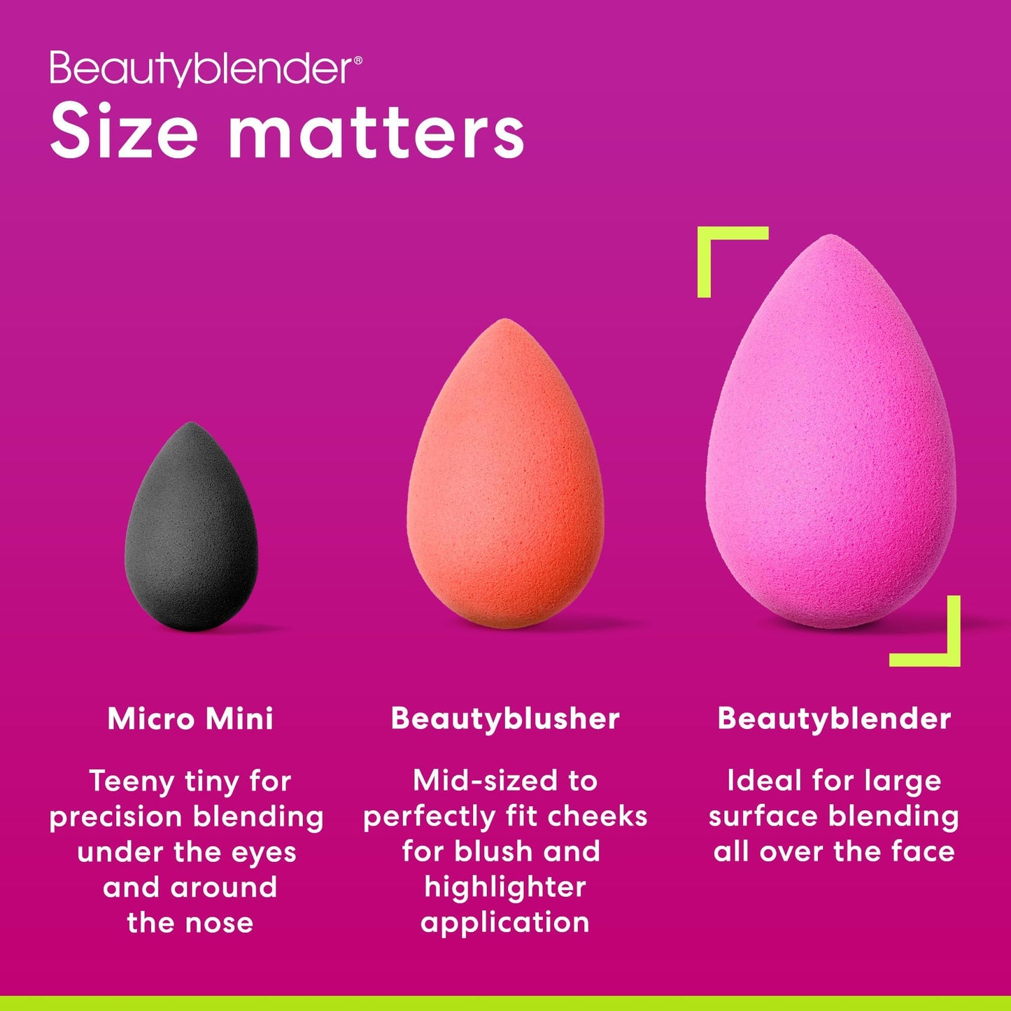 Beautyblender® Original Pink Beauty Blender Makeup Sponge, Super-Soft Foam Easily Blends Foundations, Powders & Creams, Made in USA, Reusable, Washable, Streak Free Application, 2 Pack