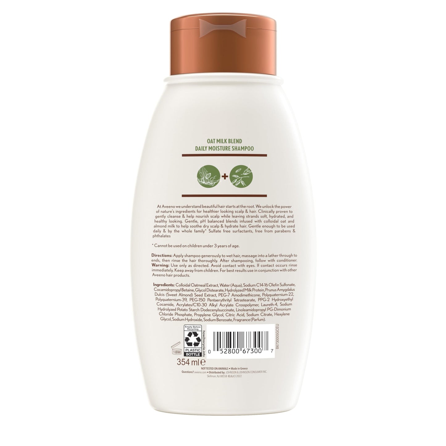 Aveeno Aveeno Sulfate-Free Shampoo for Color-Treated Hair Protection, Daily Strengthening & Moisturizing Shampoo, Paraben & Dye-Free