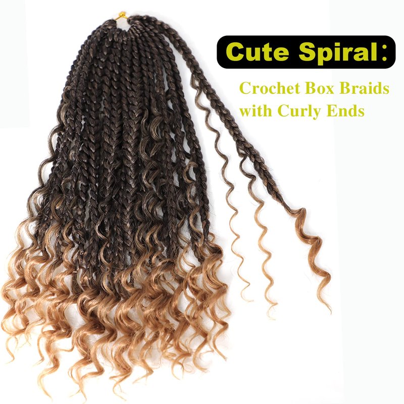 Grey Crochet Hair for Black Women 14 Inch 7 Packs Boho Box Braids Pre Twisted Twist Synthetic Crochet Hair with Curly Ends Goddess Braiding Hair(14 Inch, 7Packs, Gray)